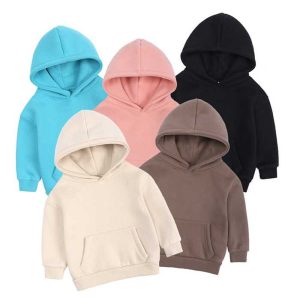 High Quality Blank Fleece Pullover Hoodies Kids Custom Sublimation Hoodies Without Strings